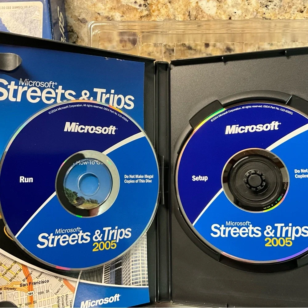 Vintage Microsoft Streets and Trips 2005 no GPS version map maps travel